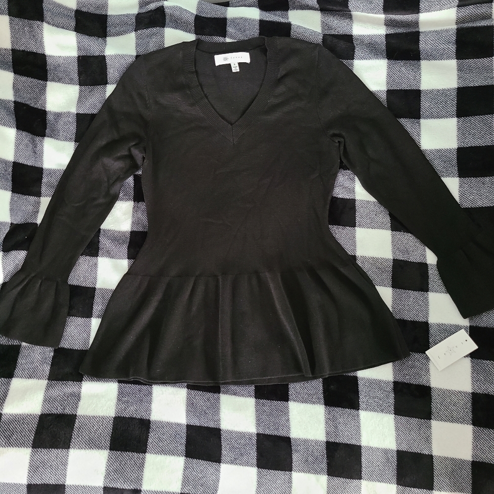 Fever Black Peplum Sweater